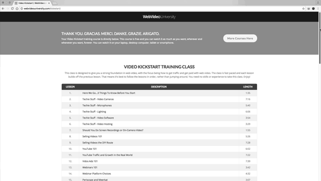 Free Video Kickstart Class